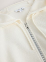 Ecru Towelling Zip Through Hoodie - Image 7 of 8