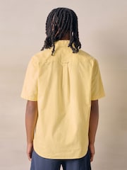 Yellow Embroidered Light Weight Oxford Short Sleeve Shirts - Image 3 of 4
