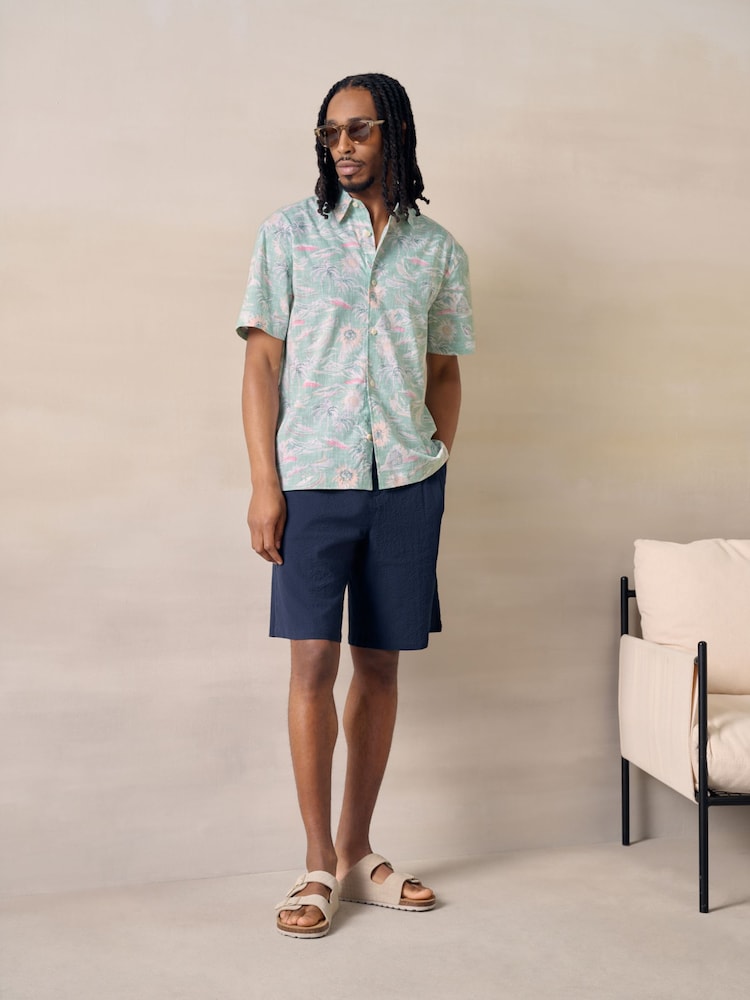 Green Hawaiian Print Short Sleeve Shirt - Image 2 of 7