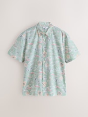 Green Hawaiian Print Short Sleeve Shirt - Image 5 of 7