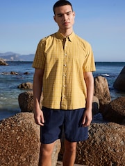 Yellow Crosshatch - Kariertes Kurzarm-Shirt - Bild 1 von 10