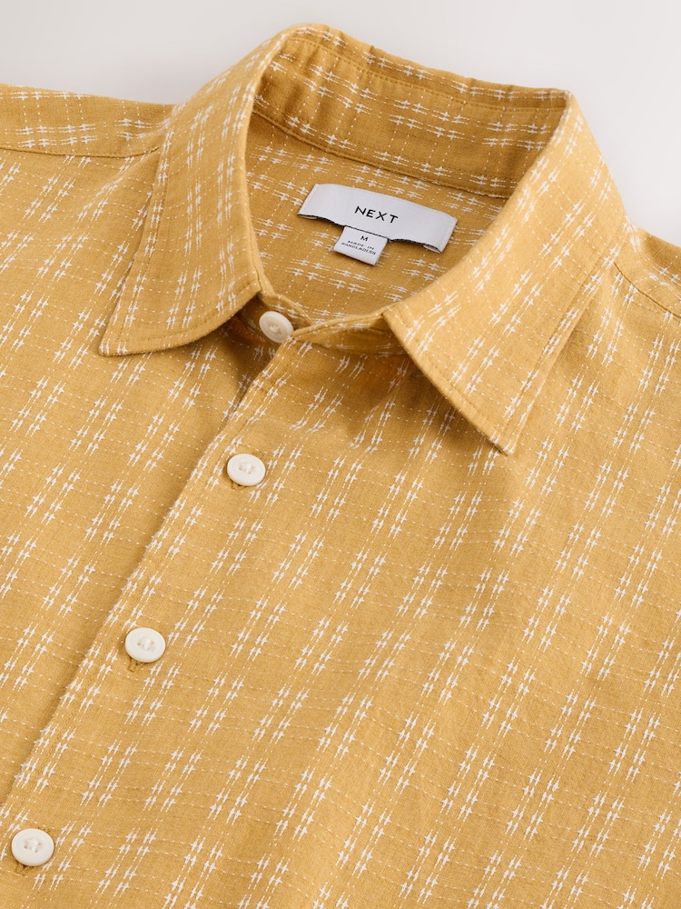 Yellow Crosshatch - Kariertes Kurzarm-Shirt - Bild 10 von 10