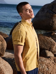 Yellow Crosshatch - Kariertes Kurzarm-Shirt - Bild 5 von 10