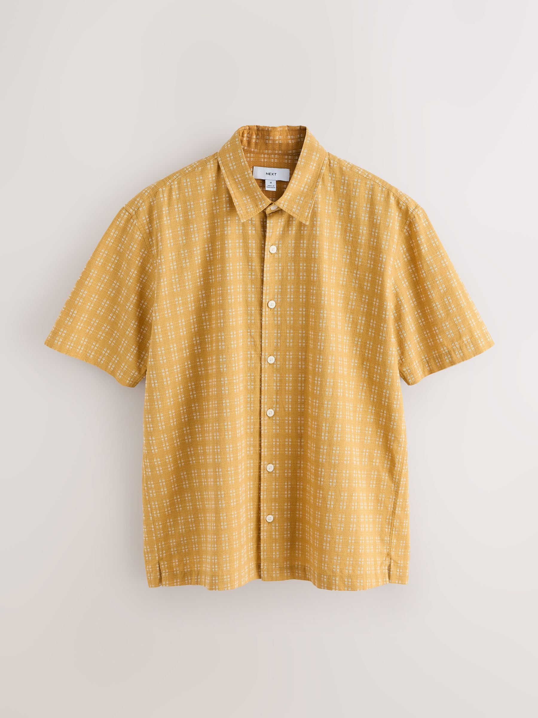 Buy Yellow Crosshatch Check Short Sleeve Shirt from Next USA