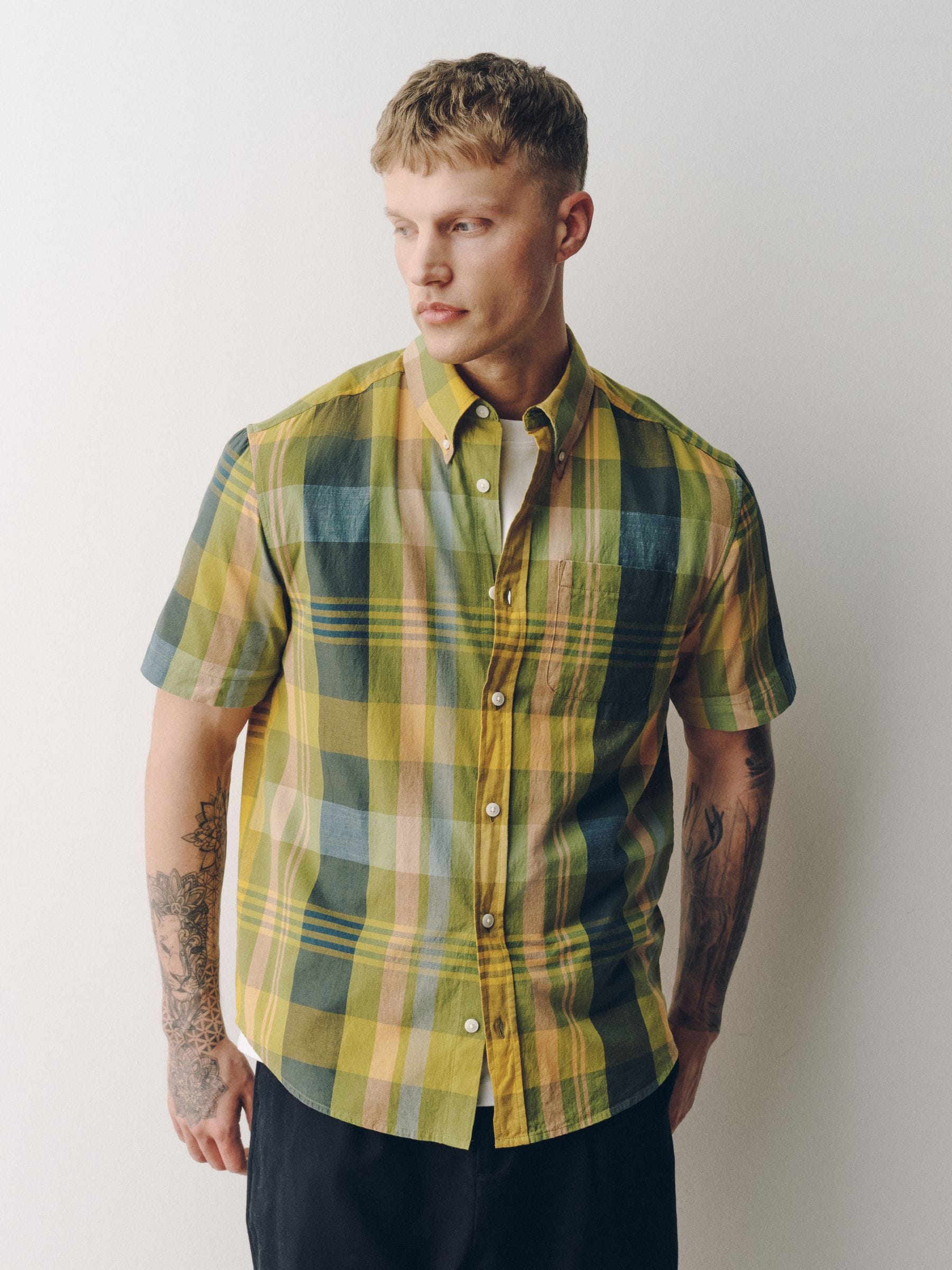 Buy Yellow Madras Check Short Sleeve Shirt from Next USA