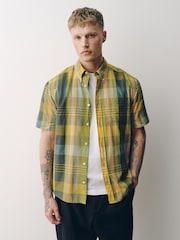 Yellow Madras Check Short Sleeve Shirt - Image 3 of 8