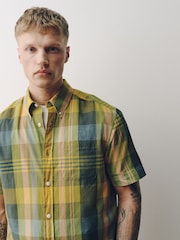 Yellow Madras Check Short Sleeve Shirt - Image 5 of 8