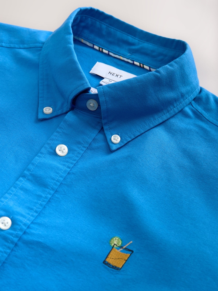 Blue Light Weight Oxford Short Sleeve Shirts - Image 2 of 3 Blue Light Weight Oxford Short Sleeve Shirts - Image 2 of 3