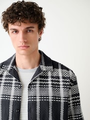 Black Waffle Check Short Sleeve Shirt - Image 1 of 7