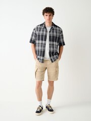Black Waffle Check Short Sleeve Shirt - Image 2 of 7