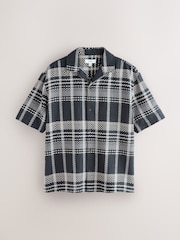 Black Waffle Check Short Sleeve Shirt - Image 5 of 7