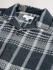 Black Waffle Check Short Sleeve Shirt - Image 6 of 7
