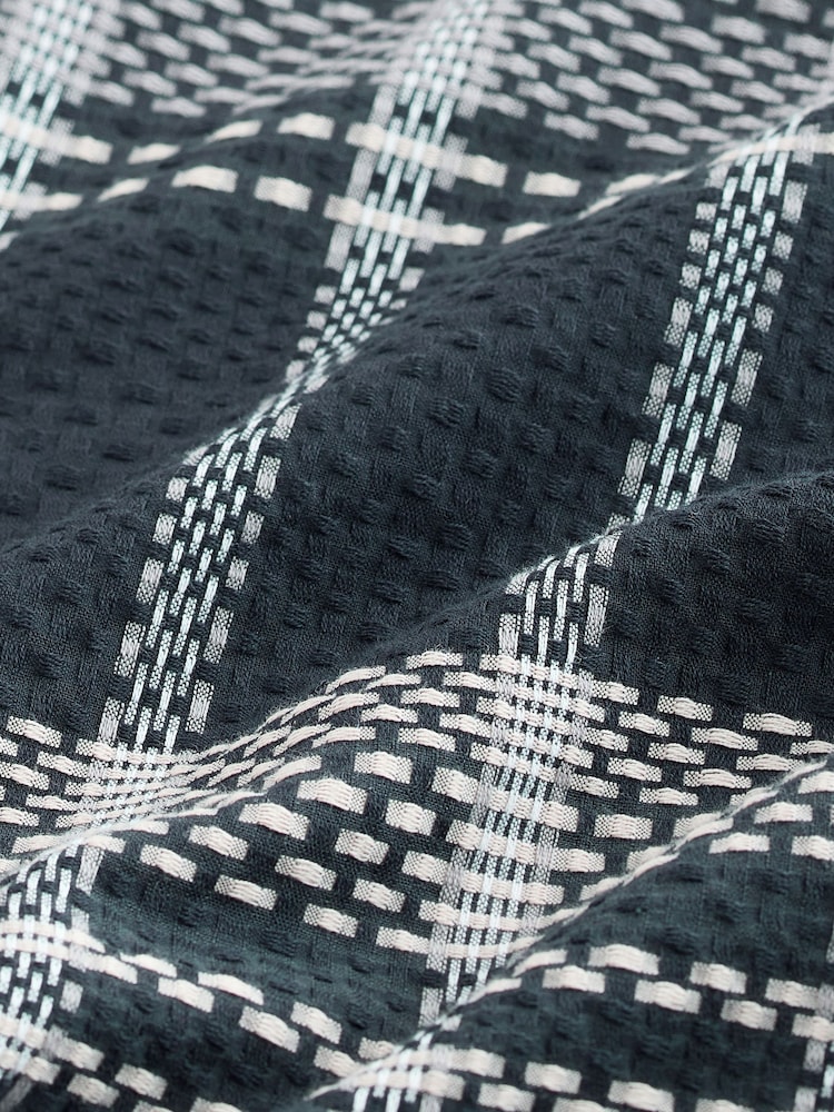 Black Waffle Check Short Sleeve Shirt - Image 7 of 7