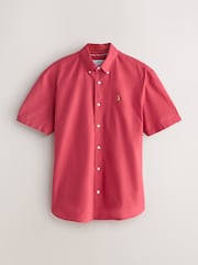 Red/Pink Embroidered Light Weight Oxford Short Sleeve Shirts - Image 1 of 8
