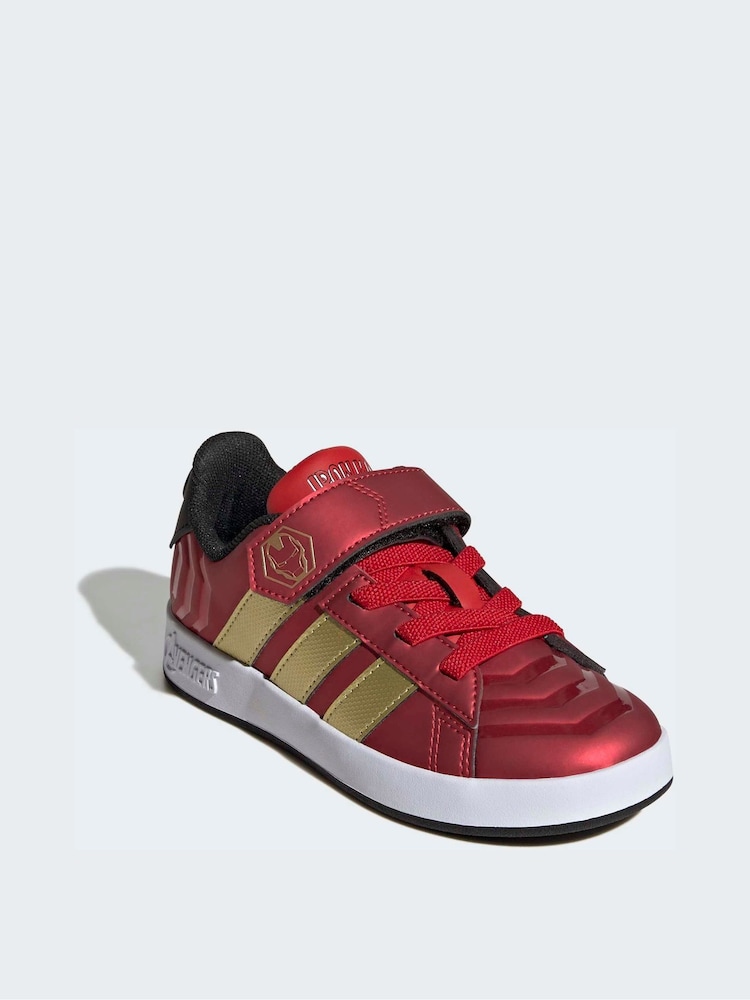 adidas Red Marvel Iron Man Grand Court Trainers - Image 1 of 9