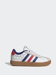 adidas White/Navy VL Court 3.0 Junior Trainers - Image 2 of 10