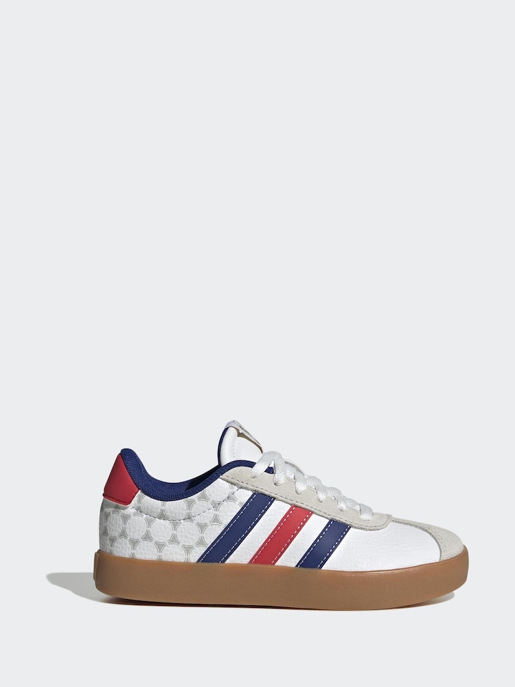 adidas White/Navy VL Court 3.0 Junior Trainers - Image 2 of 10