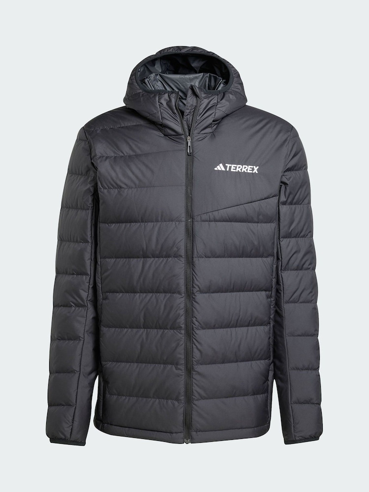 adidas Terrex Black Multi Light Down CLIMAWARM Hooded Jacket - Image 5 of 5 adidas Terrex Black Multi Light Down CLIMAWARM Hooded Jacket - Image 5 of 5
