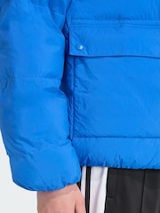 adidas Originals Blue Synthetic Down Puffer Jacket - Image 4 of 5