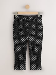 Black Polka Dot Denim Cropped Capri Jeans - Image 6 of 10