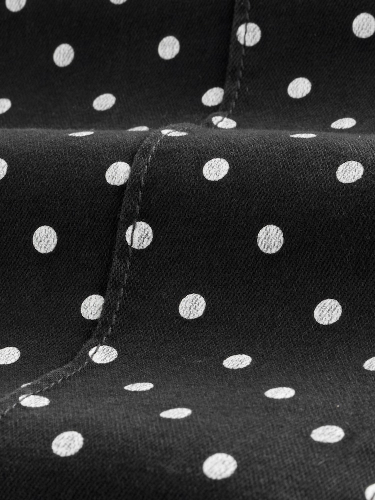 Black Polka Dot Denim Cropped Capri Jeans - Image 8 of 8 Black Polka Dot Denim Cropped Capri Jeans - Image 8 of 8