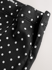 Black Polka Dot Denim Cropped Capri Jeans - Image 9 of 10