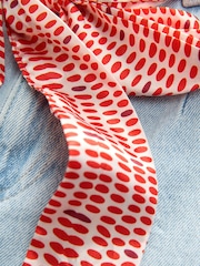 Bleach Blue Scarf Belted Wide Leg Cropped Jeans - Image 9 of 10
