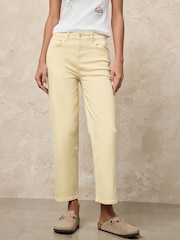 Lemon Yellow Mid Rise Ankle Length Stretch Straight Jeans - Image 2 of 8