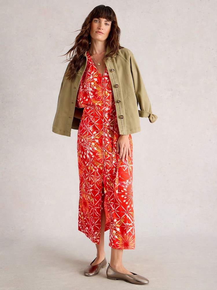 White Stuff Red Kiki Kimono Dress - Image 2 of 6