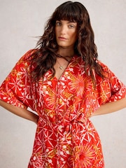 White Stuff Red Kiki Kimono Dress - Image 4 of 6