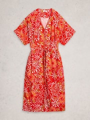 White Stuff Red Kiki Kimono Dress - Image 5 of 6