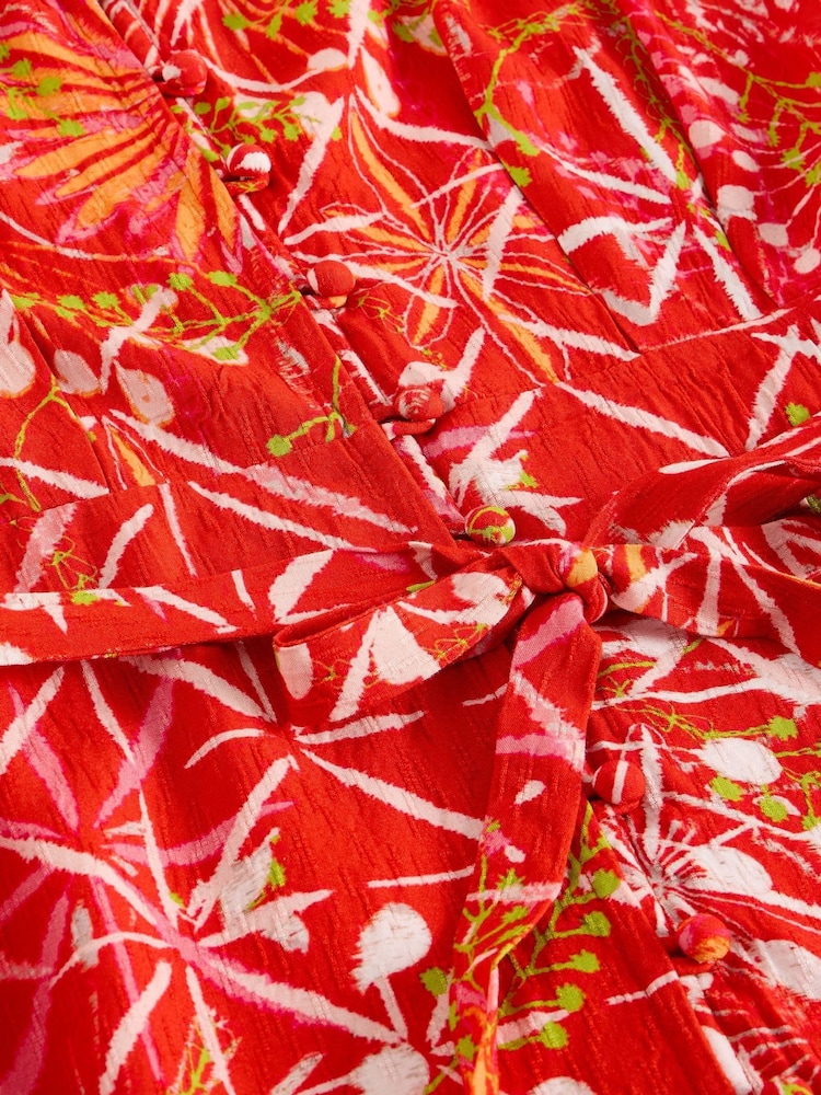 White Stuff Red Kiki Kimono Dress - Image 6 of 6