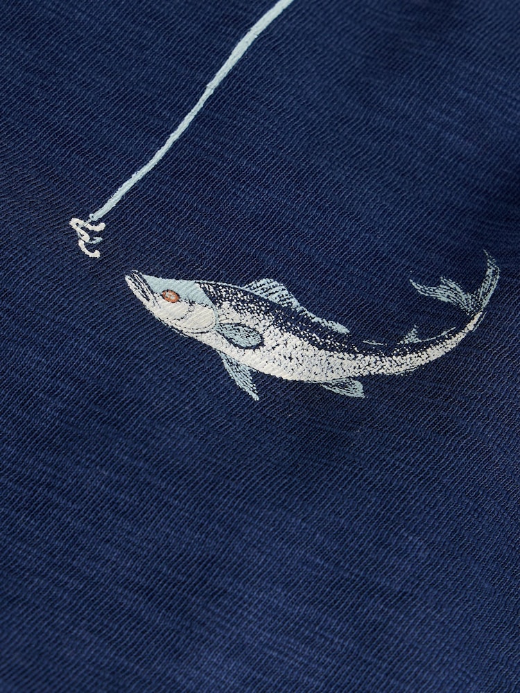 White Stuff Blue Abersoch Graphic In the Ocean T-Shirt - Image 6 of 6