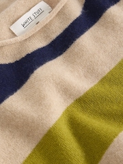 White Stuff Natural Kitty Stripe Cashmere Jumper - Image 5 of 6