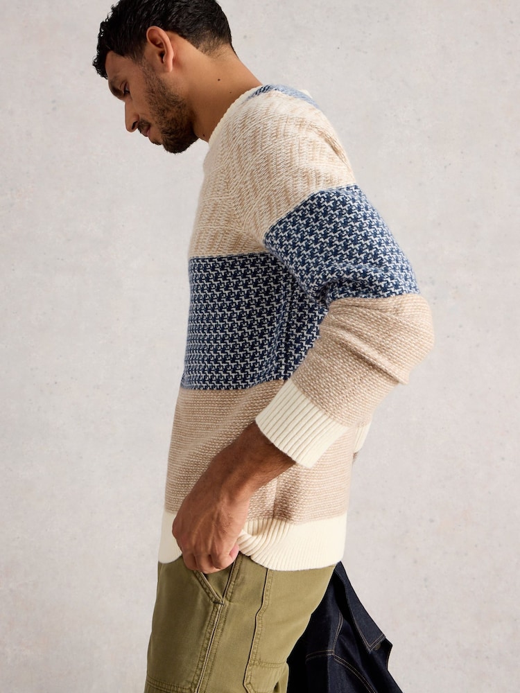 White Stuff Blue Fair Isle Pattern Multi Crew Neck Jumper - Image 2 of 6 White Stuff Blue Fair Isle Pattern Multi Crew Neck Jumper - Image 2 of 6