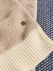 White Stuff Blue Fair Isle Pattern Multi Crew Neck Jumper - Image 6 of 6