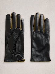 White Stuff Black Carrie Leather Gloves - Image 1 of 2
