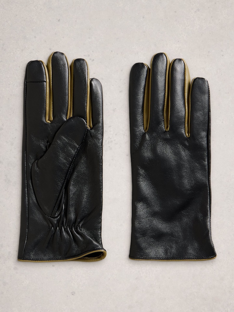 White Stuff Black Carrie Leather Gloves - Image 1 of 2