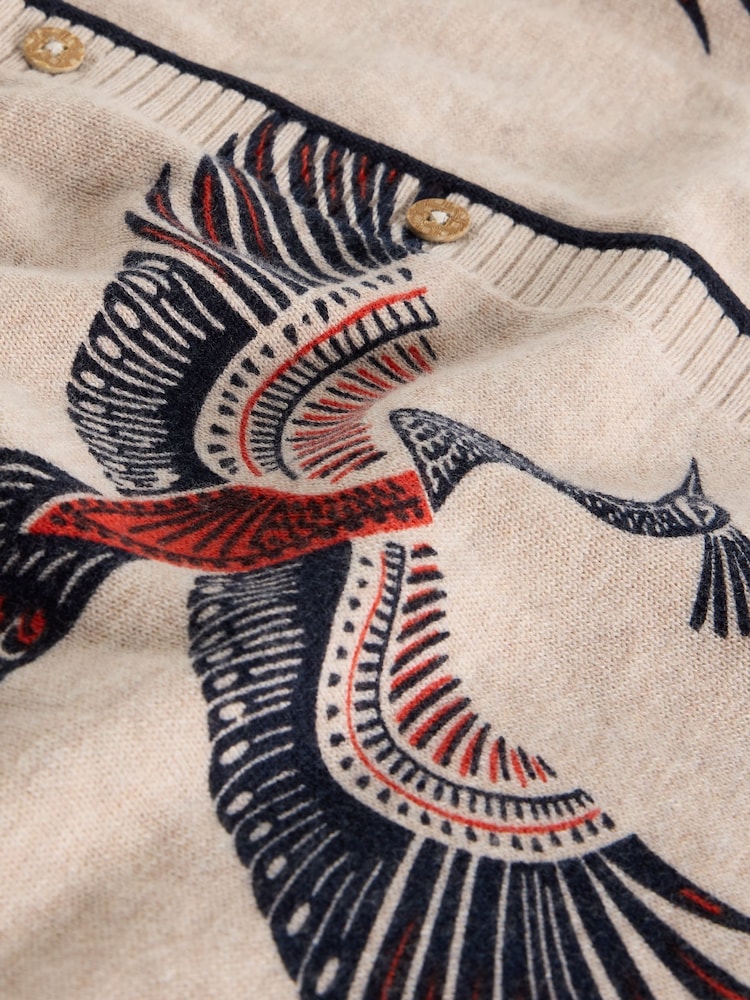 White Stuff Natural Lulu Print Cardigan - Image 6 of 6