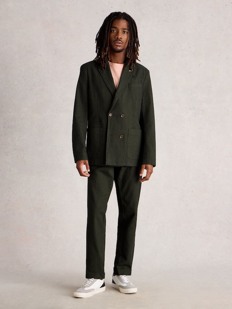 White Stuff Green Herringbone Blazer - Image 1 of 6