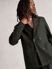 White Stuff Green Herringbone Blazer - Image 4 of 6
