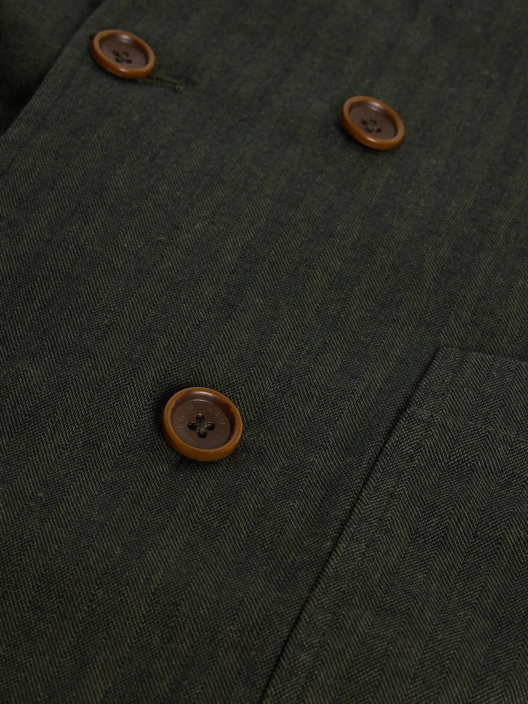 White Stuff Green Herringbone Blazer - Image 6 of 6