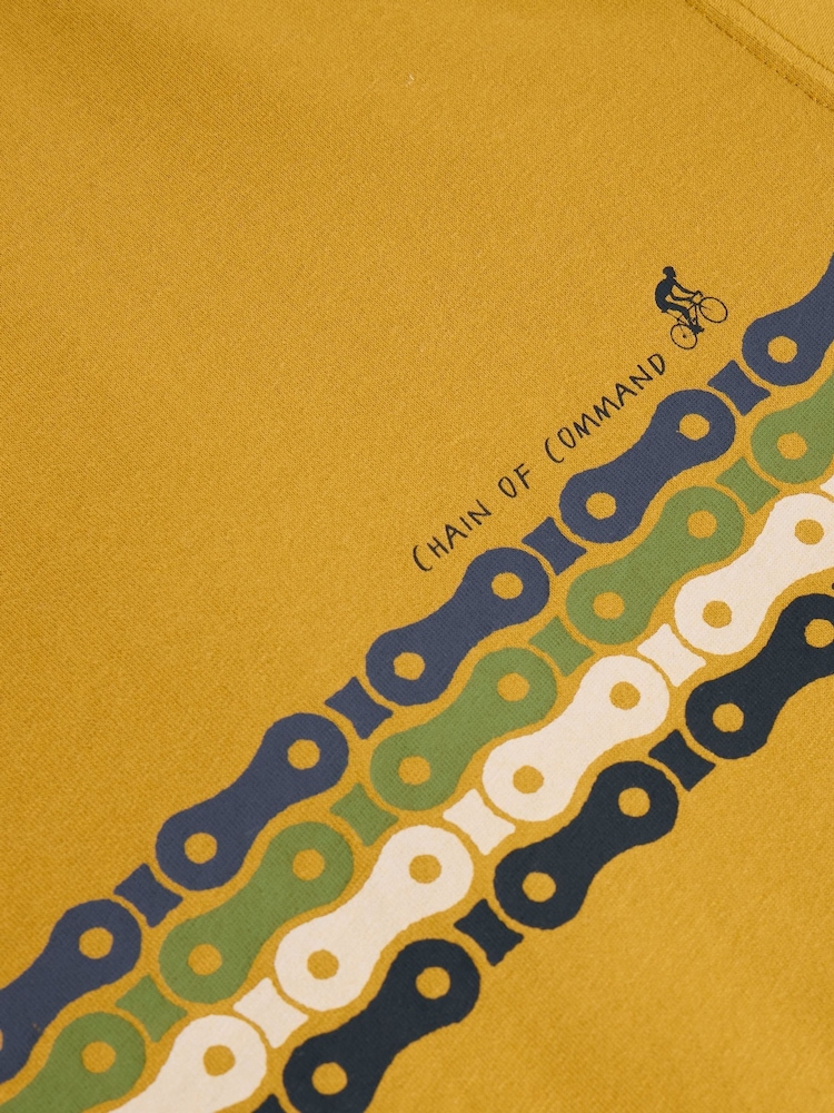 White Stuff Yellow Abersoch Graphic Bike Chain T-Shirt - Image 2 of 2 White Stuff Yellow Abersoch Graphic Bike Chain T-Shirt - Image 2 of 2