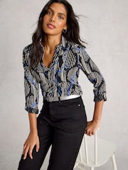 White Stuff Black Annie Jersey Shirt - Image 1 of 6