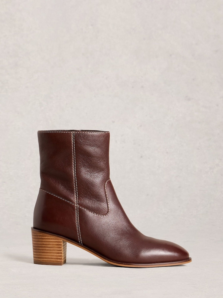 White Stuff Brown Izzy Block Heel Ankle Boots - Image 1 of 4 White Stuff Brown Izzy Block Heel Ankle Boots - Image 1 of 4