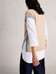 White Stuff Natural Cashmere V-Neck Tank - Image 2 of 6