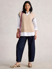 White Stuff Natural Cashmere V-Neck Tank - Image 3 of 6