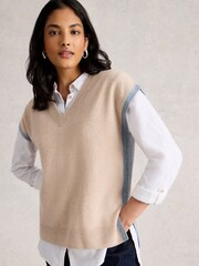 White Stuff Natural Cashmere V-Neck Tank - Image 4 of 6