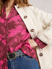 White Stuff Purple Annie Jersey Shirt - Image 4 of 6