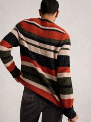 White Stuff Orange Berkley Crew Neck Stripe Jumper - Image 2 of 6